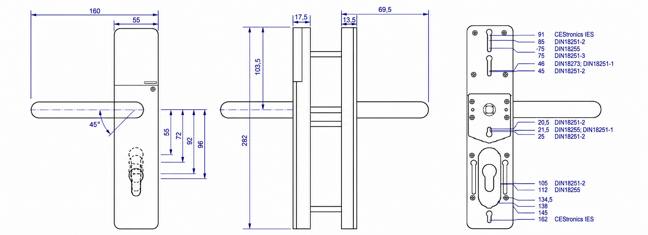 CESentry Breitschild Elektronik-Beschläge